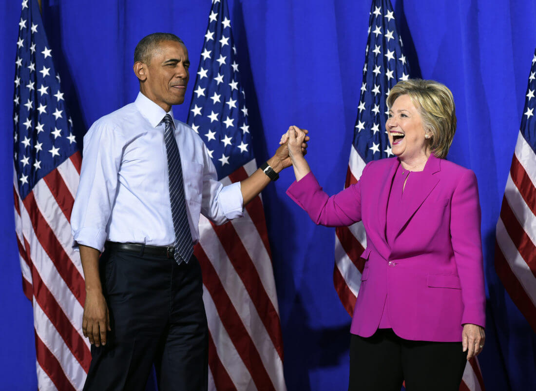 Barrack Obama and Hillary Clinton Campaign